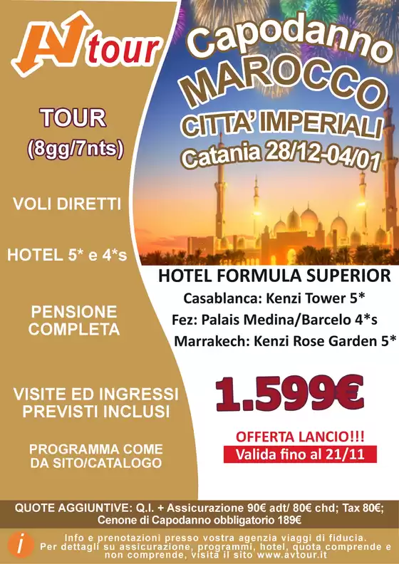 Volantino Av Tour a Castel San Pietro Terme | CAPODANNO MAROCCO | 2026-12-28T00:00:00.000Z - 2027-01-04T00:00:00.000Z
