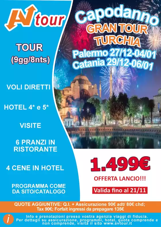 Volantino Av Tour a Castel San Pietro Terme | GRAN TOUR TURCHIA | 2026-10-09T00:00:00.000Z - 2026-11-21T00:00:00.000Z