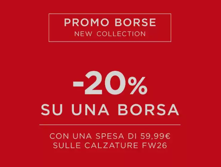 Volantino Primadonna a Vittoria | -20% su una borsa | 2026-10-09T00:00:00.000Z - 2026-10-31T00:00:00.000Z