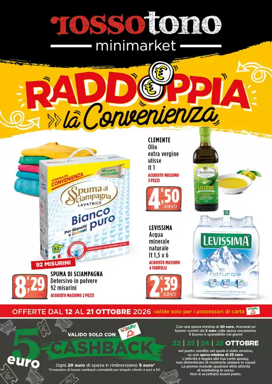 Volantino Rossotono Minimarket | Raddoppia la convenienza | 2026-10-12T00:00:00.000Z - 2026-10-21T00:00:00.000Z