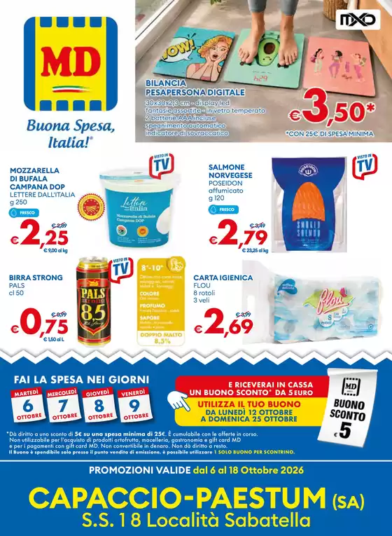 Volantino MD a Capaccio Paestum | Buona Spesa Italia! | 2026-10-06T00:00:00.000Z - 2026-10-18T00:00:00.000Z