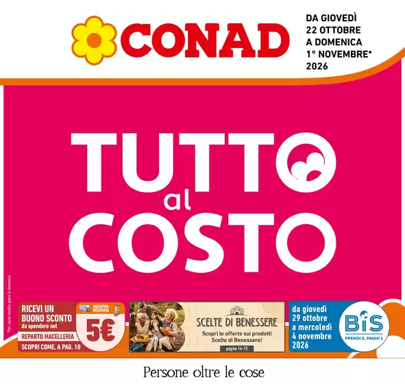 Volantino Conad | Tutto al costo | 2026-10-22T00:00:00.000Z - 2026-11-01T00:00:00.000Z