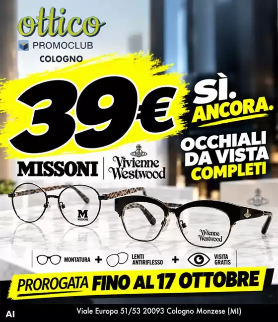 Volantino Promo Club a Pisa | Occhiali da vista completi | 2026-10-09T00:00:00.000Z - 2026-10-17T00:00:00.000Z