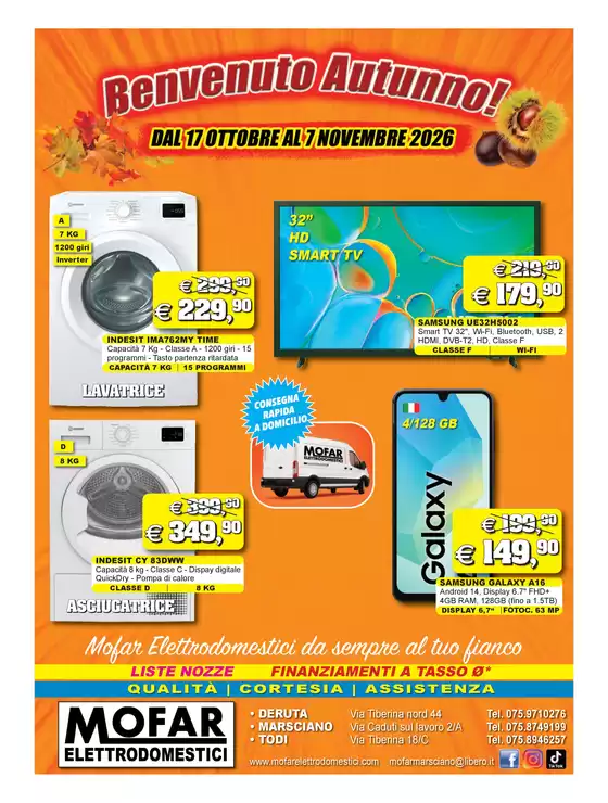 Volantino Mofar Elettrodomestici | Benvenuto autunno! | 2026-10-17T00:00:00.000Z - 2026-11-07T00:00:00.000Z