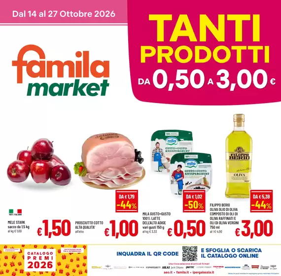 Volantino Famila Market | TANTI PRODOTTI DA 050 A 300 | 2026-10-14T00:00:00.000Z - 2026-10-27T00:00:00.000Z