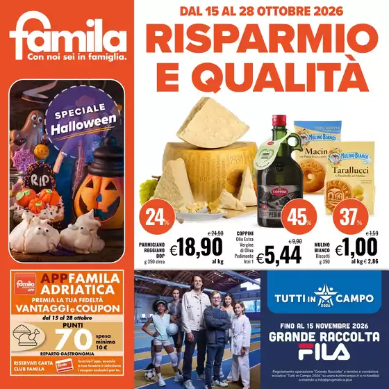 Volantino Famila a Forlì | Risparmio e qualita | 2026-10-15T00:00:00.000Z - 2026-10-28T00:00:00.000Z