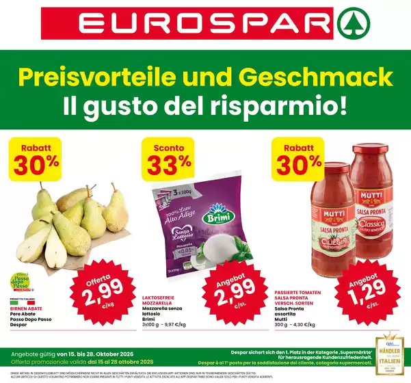 Volantino Eurospar | SOTTOCOSTO | 2026-10-15T00:00:00.000Z - 2026-10-28T00:00:00.000Z