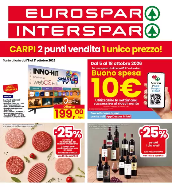 Volantino Interspar a Carpi | Tante Offerte | 2026-10-08T00:00:00.000Z - 2026-10-21T00:00:00.000Z