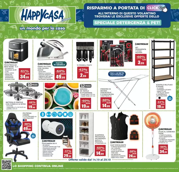 Volantino Happy Casa Store | Un mondo per la casa | 2026-10-14T00:00:00.000Z - 2026-10-29T00:00:00.000Z
