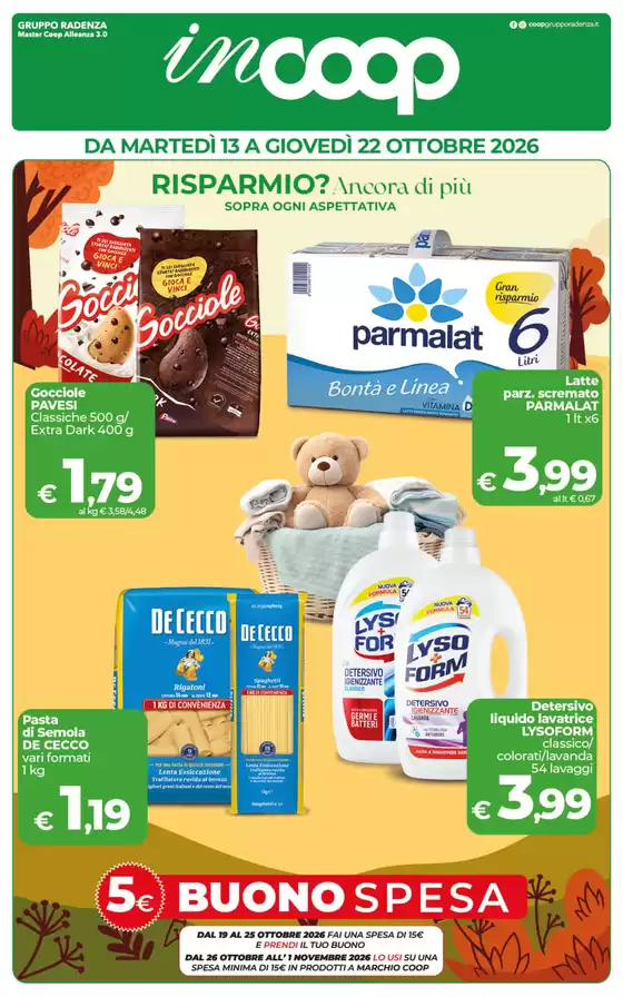 Volantino Coop a Calliano | RISPARMIO? Ancora di più | 2026-10-13T00:00:00.000Z - 2026-11-01T00:00:00.000Z