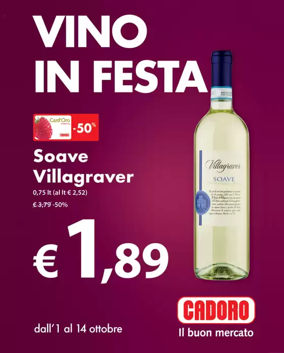 Volantino Cadoro a Codroipo | VINO IN FESTA | 2026-10-12T00:00:00.000Z - 2026-10-14T00:00:00.000Z
