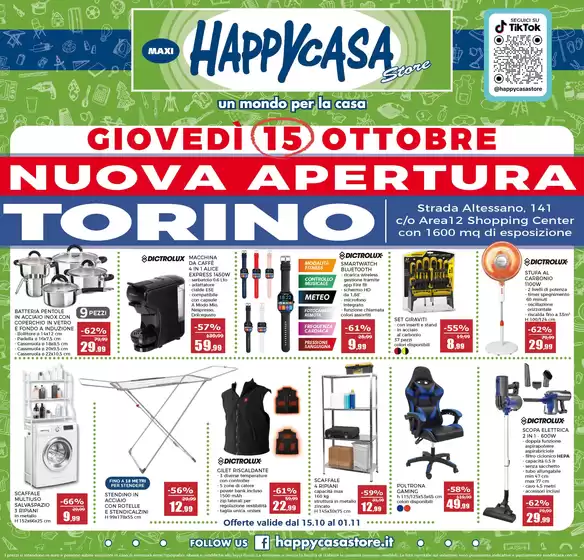Volantino Happy Casa Store | Nuova apertura Torino | 2026-10-15T00:00:00.000Z - 2026-10-29T00:00:00.000Z