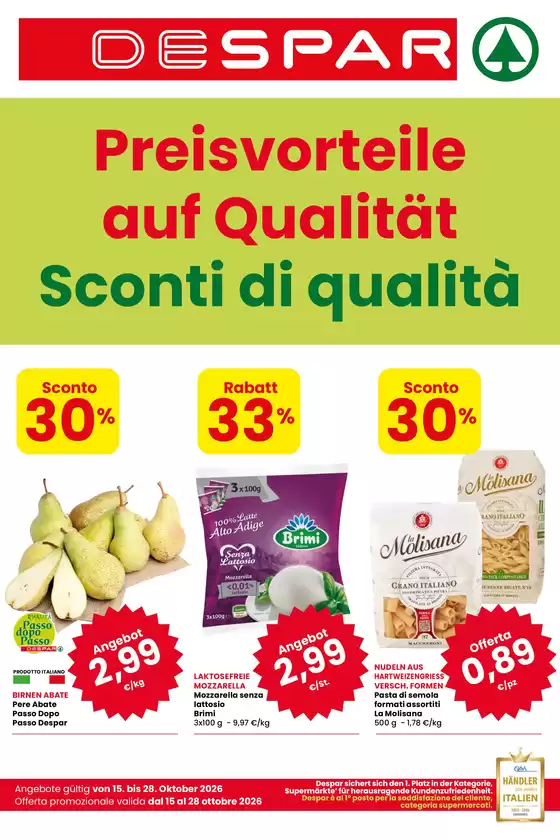 Volantino Despar a Nepi | SOTTOCOSTO | 2026-10-15T00:00:00.000Z - 2026-10-28T00:00:00.000Z