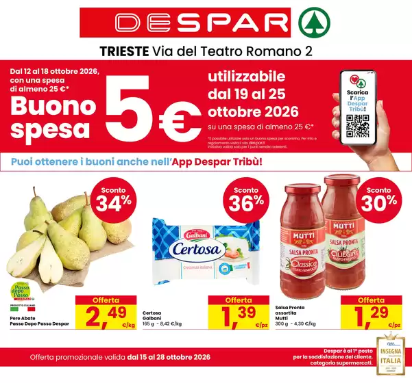 Volantino Despar a Trieste | SOTTOCOSTO | 2026-10-15T00:00:00.000Z - 2026-10-28T00:00:00.000Z
