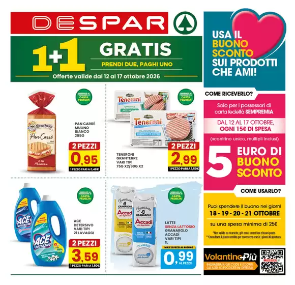 Volantino Despar a Cannole | 1+1 gratis | 2026-10-12T00:00:00.000Z - 2026-10-21T00:00:00.000Z
