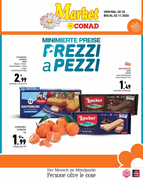 Volantino Conad City a Cavareno | Prezzi a Pezzi - Minimierte Preise | 2026-10-20T00:00:00.000Z - 2026-11-02T00:00:00.000Z
