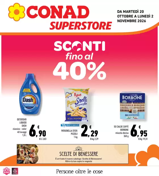 Volantino Conad Superstore | Sconti fino al 40% da Conad Superstore | 2026-10-20T00:00:00.000Z - 2026-11-02T00:00:00.000Z
