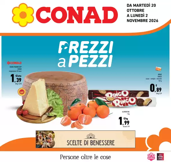 Volantino Conad a Valbrenta | Prezzi a pezzi da Conad | 2026-10-20T00:00:00.000Z - 2026-11-02T00:00:00.000Z