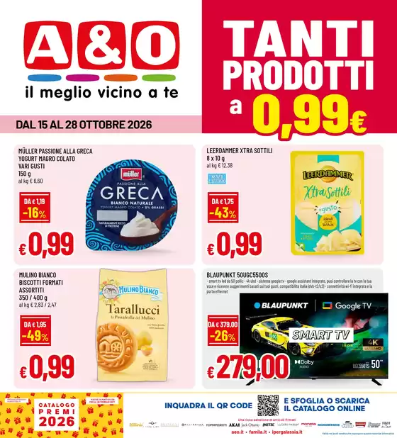 Volantino A&O | Tanti prodotti a 0,99€ | 2026-10-15T00:00:00.000Z - 2026-10-28T00:00:00.000Z