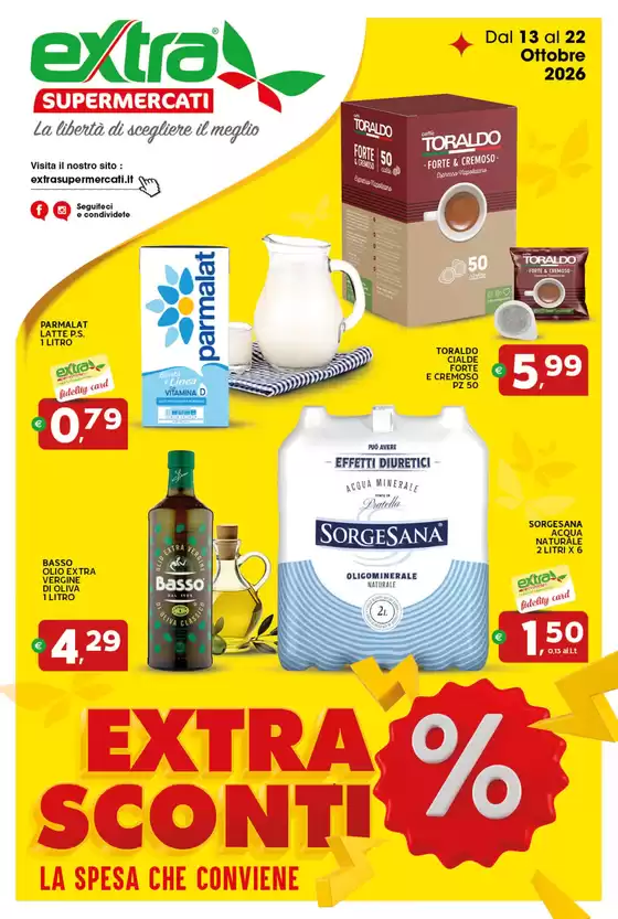 Volantino Extra Supermercati | Extra sconti | 2026-10-13T00:00:00.000Z - 2026-10-22T00:00:00.000Z