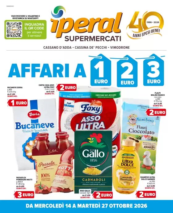 Volantino Iperal a Vimodrone | Affari a 1,2,3 euro | 2026-10-14T00:00:00.000Z - 2026-10-27T00:00:00.000Z