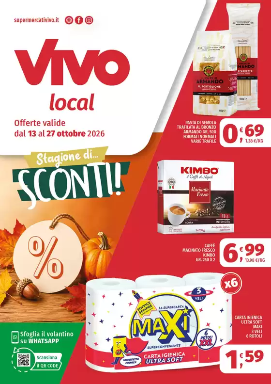 Volantino Vivo Supermercati | Stagione di sconti | 2026-10-13T00:00:00.000Z - 2026-10-27T00:00:00.000Z