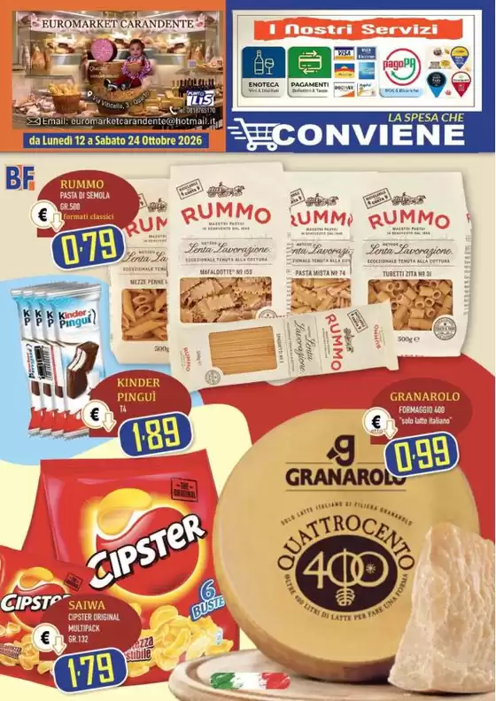 Volantino Euromarket Carandente a Maddaloni | La spesa che conviene | 2026-10-12T00:00:00.000Z - 2026-10-24T00:00:00.000Z