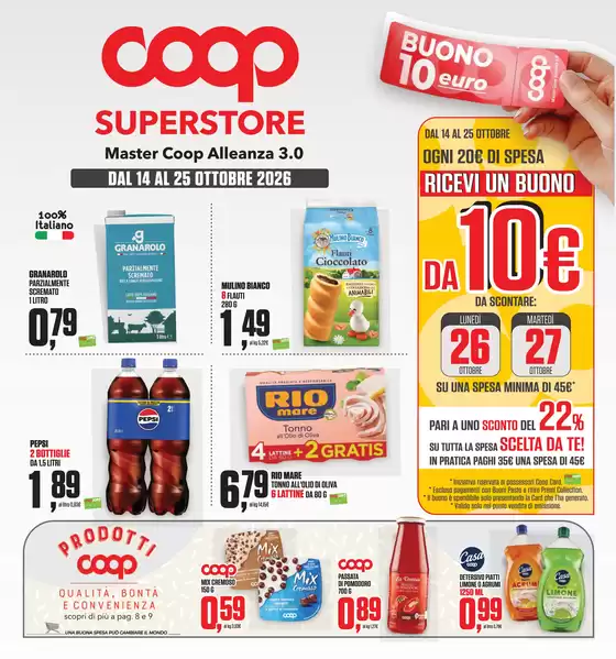 Volantino Superstore Coop | Offerte dal 14 al 25 ottobre 2025 | 2026-10-14T00:00:00.000Z - 2026-10-25T00:00:00.000Z