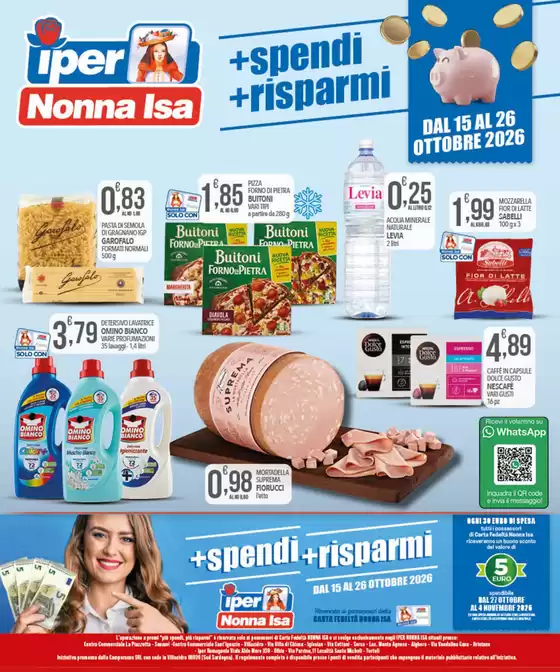 Volantino Iper Nonna Isa a Nuoro | + spendi + risparmi | 2026-10-15T00:00:00.000Z - 2026-10-26T00:00:00.000Z