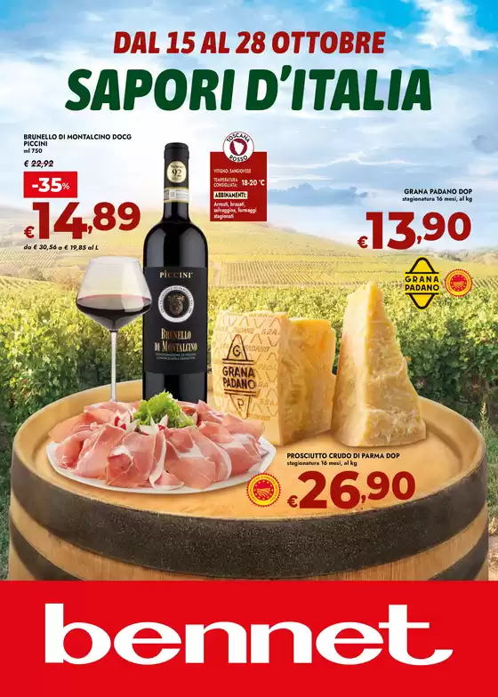 Volantino Bennet a Albuzzano | Vini Salumi Formaggi + Dispensa | 2026-10-15T00:00:00.000Z - 2026-10-28T00:00:00.000Z