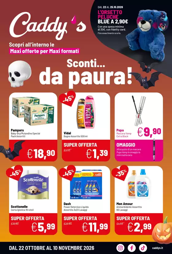 Volantino Caddy's a Lainate | Sconti... da paura! | 2026-10-22T00:00:00.000Z - 2026-11-10T00:00:00.000Z