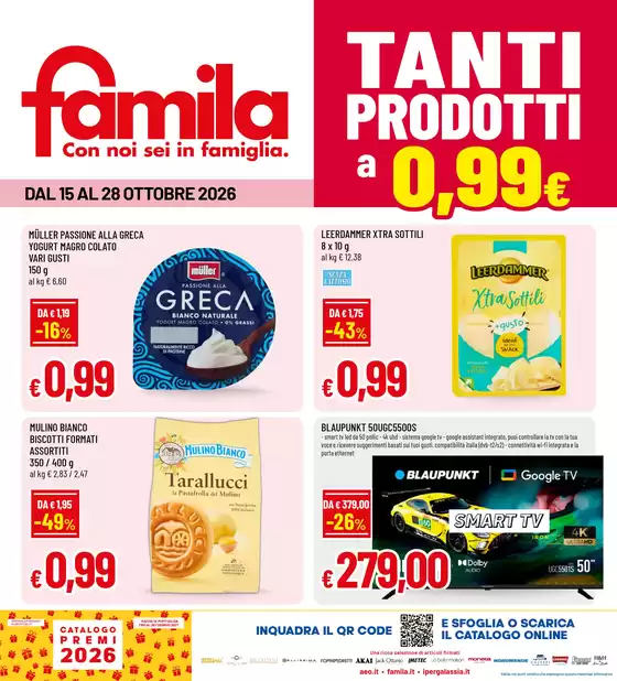 Volantino Famila a Tribano | Tanti prodotti a 0.99€ | 2026-10-15T00:00:00.000Z - 2026-10-28T00:00:00.000Z