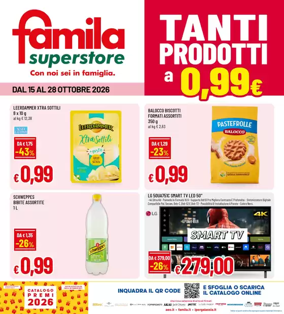 Volantino Famila Superstore a | Tanti prodotti a 0.99€ | 2026-10-15T00:00:00.000Z - 2026-10-28T00:00:00.000Z