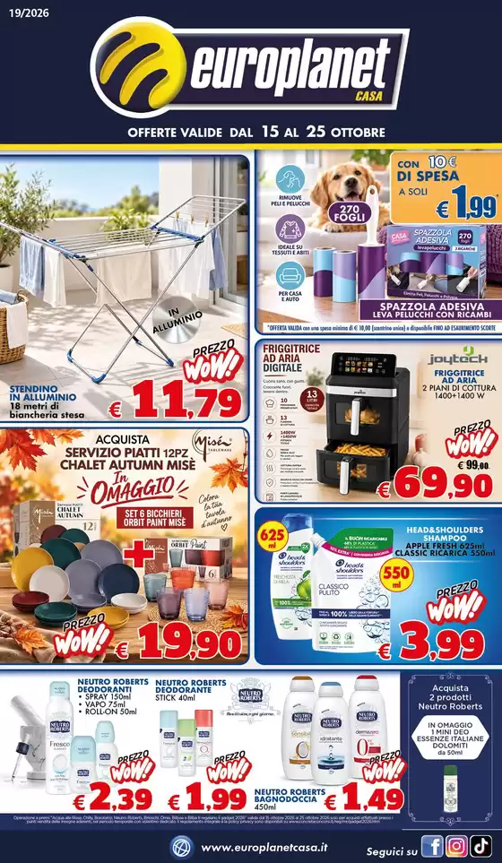 Volantino Europlanet Casa | Offerte valide dal 15 al 25 ottobre | 2026-10-15T00:00:00.000Z - 2026-10-25T00:00:00.000Z