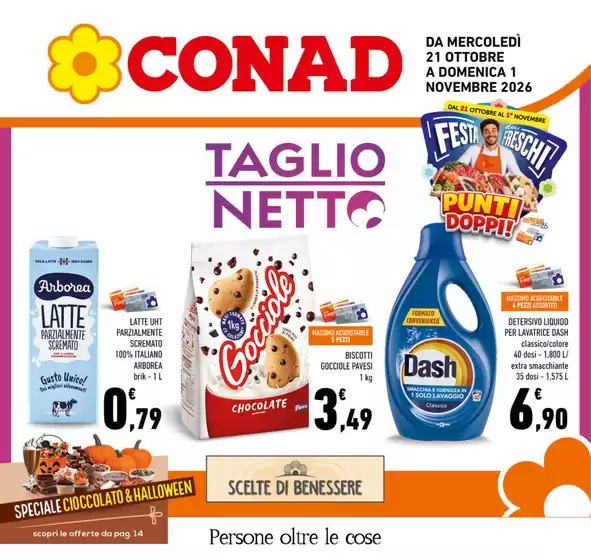 Volantino Conad a Scido | Taglio Netto | 2026-10-21T00:00:00.000Z - 2026-11-01T00:00:00.000Z