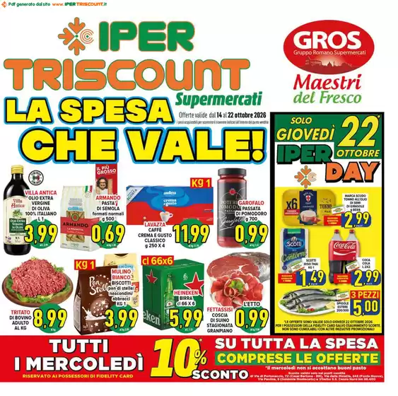 Volantino Iper Triscount | La spesa che vale! | 2026-10-14T00:00:00.000Z - 2026-10-22T00:00:00.000Z