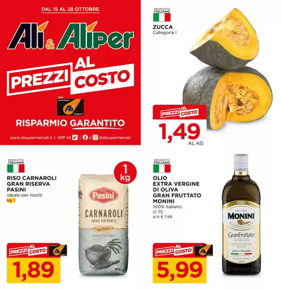 Volantino Alì e Alìper a Pasturo | Prezzi al costo | 2026-10-15T00:00:00.000Z - 2026-10-28T00:00:00.000Z