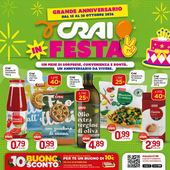 Volantino Crai a Pavona | Crai in festa | 2026-10-15T00:00:00.000Z - 2026-10-25T00:00:00.000Z