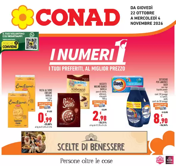 Volantino Conad a Luzzara | I numeri 1 | 2026-10-22T00:00:00.000Z - 2026-11-04T00:00:00.000Z
