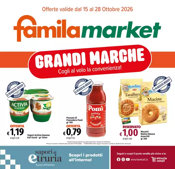 Volantino Famila Market | Grande marche | 2026-10-15T00:00:00.000Z - 2026-10-28T00:00:00.000Z