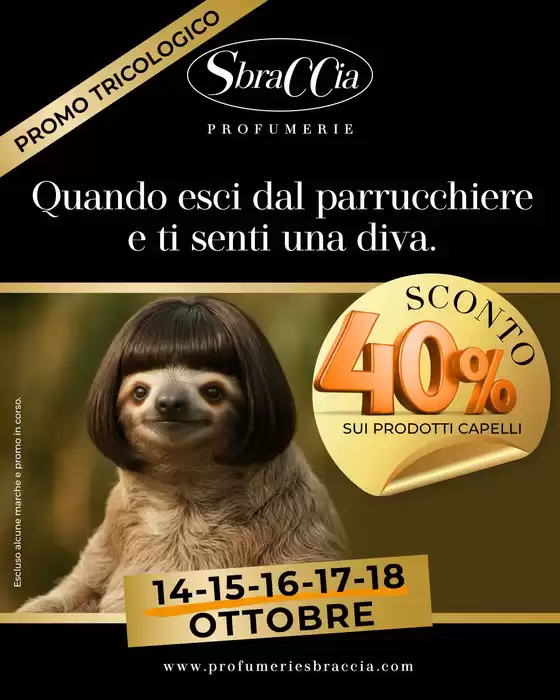 Volantino Profumerie Sbraccia a Sarnico | Sconti 40% | 2026-10-14T00:00:00.000Z - 2026-10-18T00:00:00.000Z