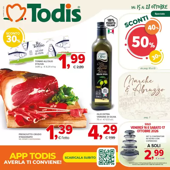 Volantino Todis a Castiglione Messer Raimondo | Sconti 30%40%50% | 2026-10-15T00:00:00.000Z - 2026-10-28T00:00:00.000Z