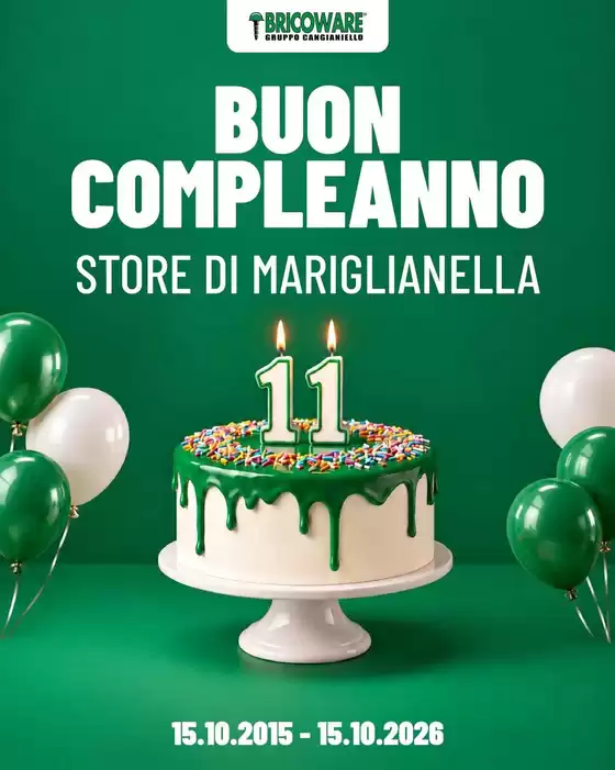 Volantino Bricoware a Cornuda | Buon compleanno | 2015-10-15T00:00:00.000Z - 2026-10-15T00:00:00.000Z