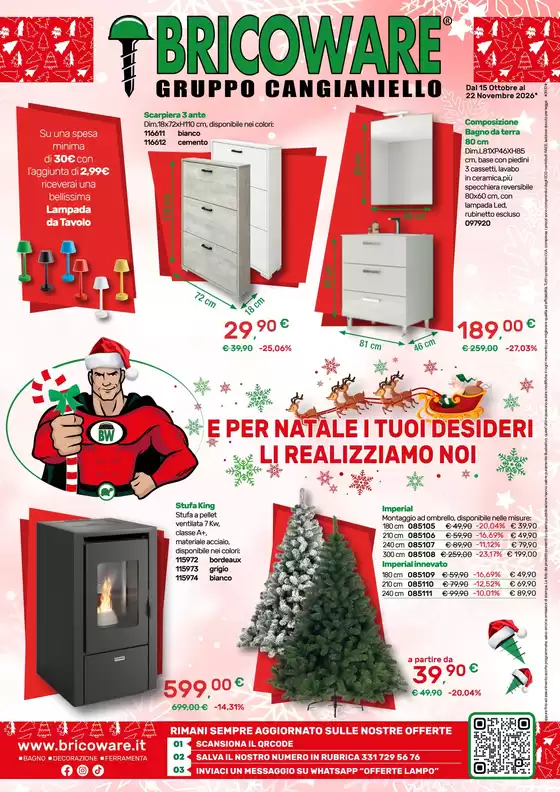 Volantino Bricoware a Preganziol | E per natale i tuoi desideri li realizziamo noi | 2026-10-15T00:00:00.000Z - 2026-11-22T00:00:00.000Z