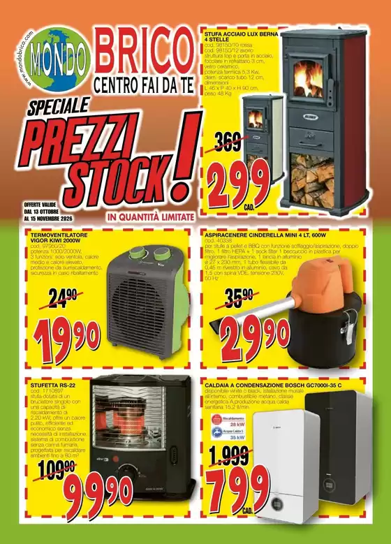 Volantino MondoBrico | Prezzi Stock! | 2026-10-16T00:00:00.000Z - 2026-11-15T00:00:00.000Z