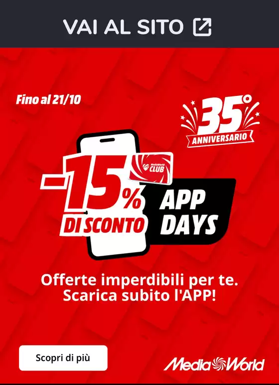 Volantino MediaWorld a Nuragus | Promo app da MedaWorld! | 2026-10-19T00:00:00.000Z - 2026-10-21T00:00:00.000Z