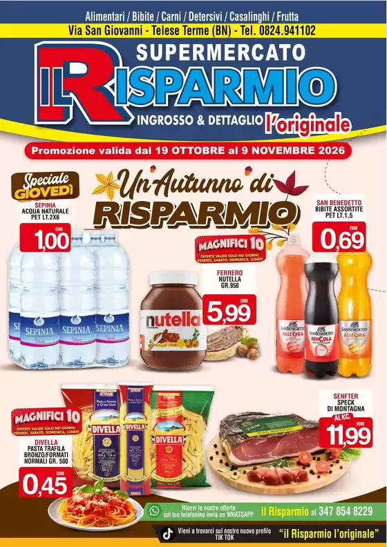 Volantino Supermercato Il Risparmio a Olbia | Un autnno di risparmio | 2026-10-19T00:00:00.000Z - 2026-11-09T00:00:00.000Z