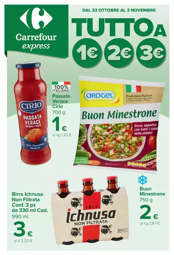Volantino Carrefour Express a  | Tutto a 1 2 e 3 euro | 2026-10-22T00:00:00.000Z - 2026-11-03T00:00:00.000Z