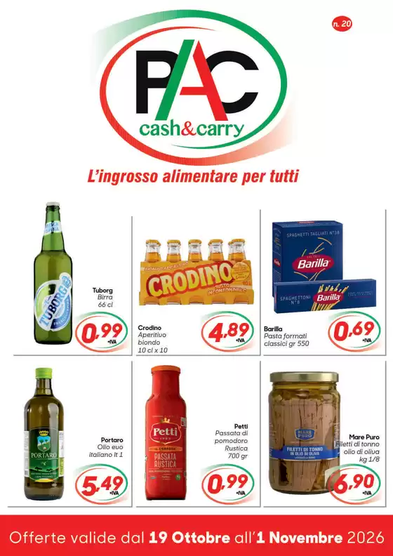 Volantino Pac Cash&Carry | L'ingrosso alimentare per tutti | 2026-10-19T00:00:00.000Z - 2026-11-01T00:00:00.000Z
