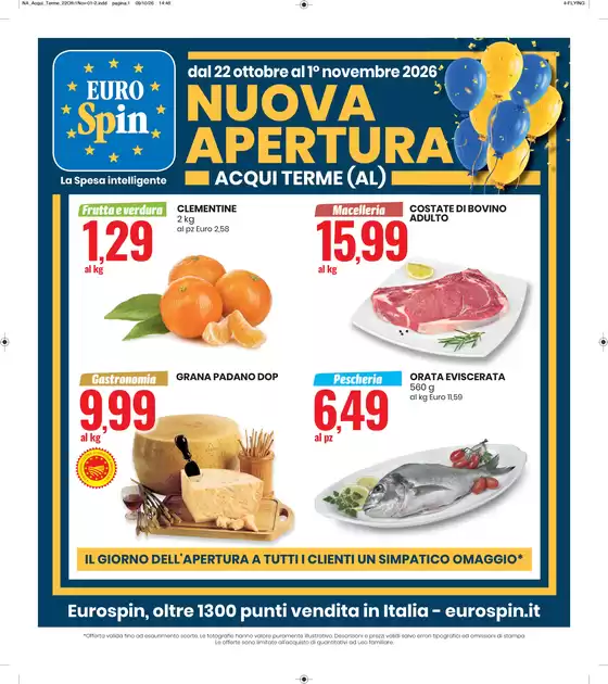 Volantino Eurospin a Pontestura | Nuova Apertura Acqui Terme | 2026-10-22T00:00:00.000Z - 2026-11-01T00:00:00.000Z